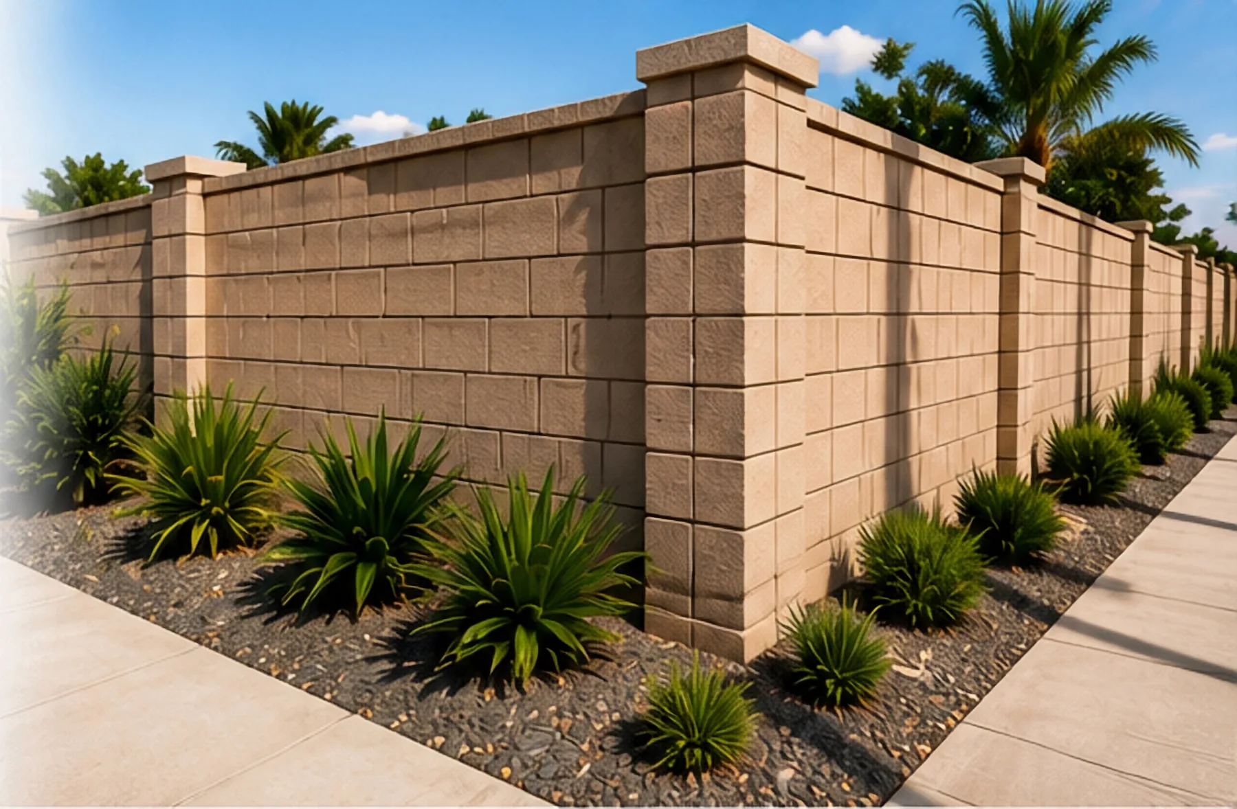 Block wall installed by Payless Fence Repair in Los Angeles