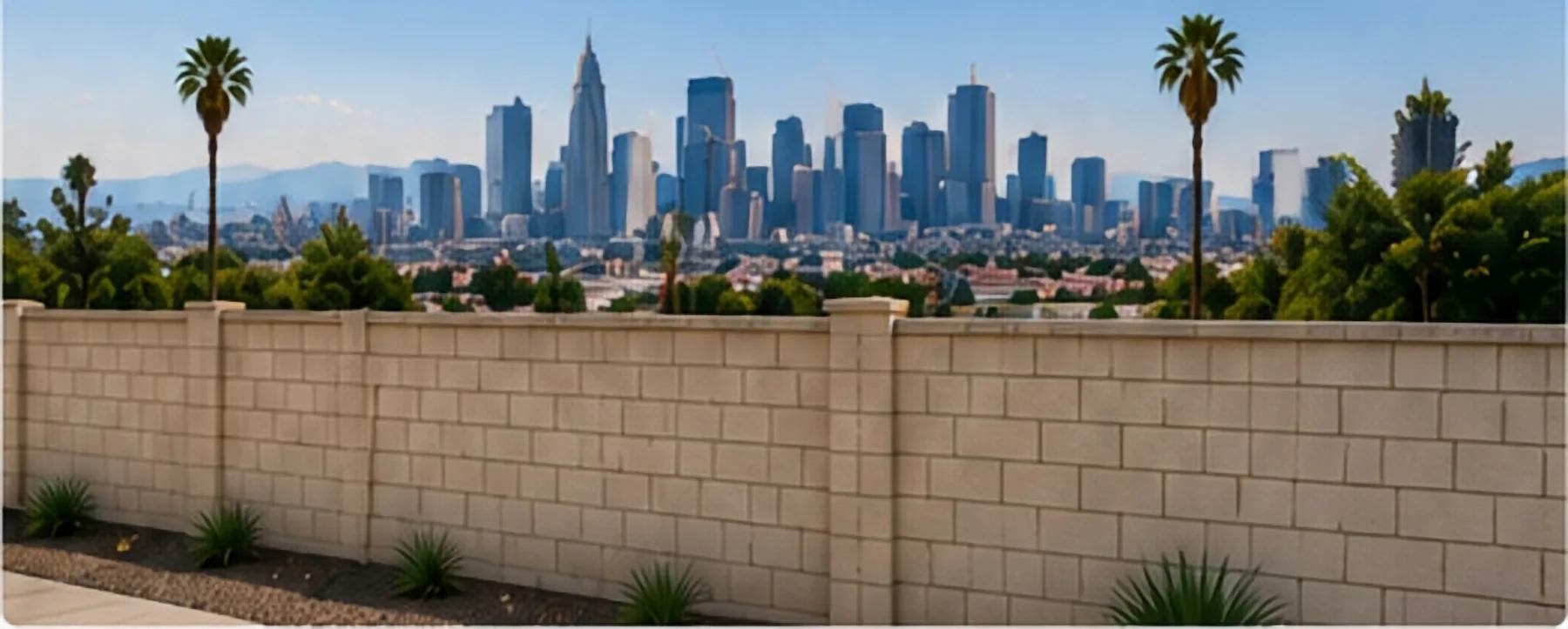 Block wall work across Los Angeles