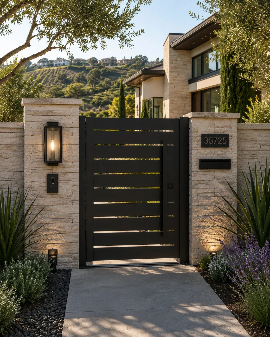 Metal pedestrian gate to a side return