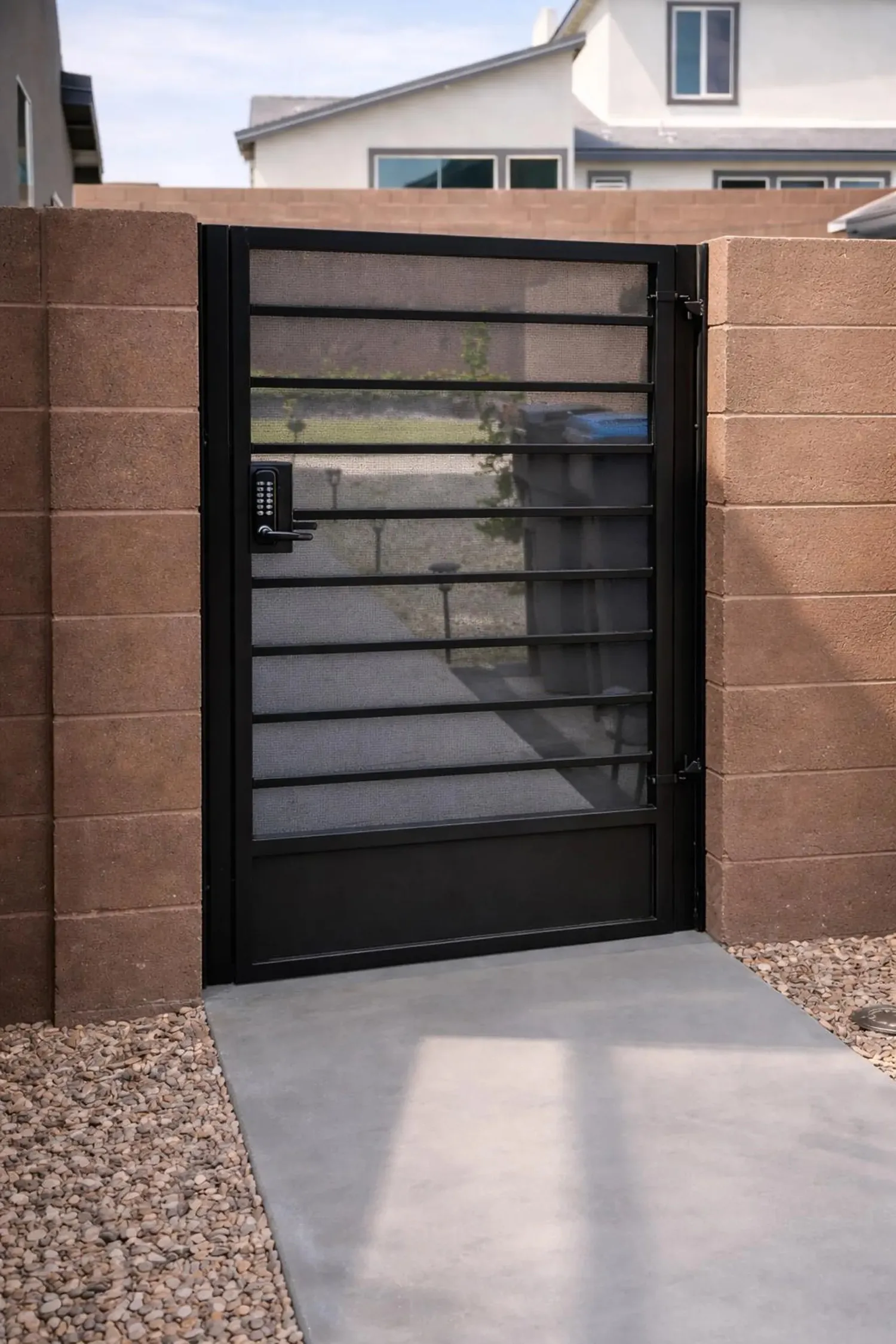 Pool gate with a high latch