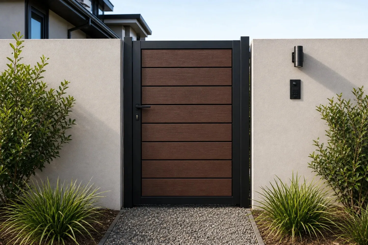 Finished pedestrian gate installation